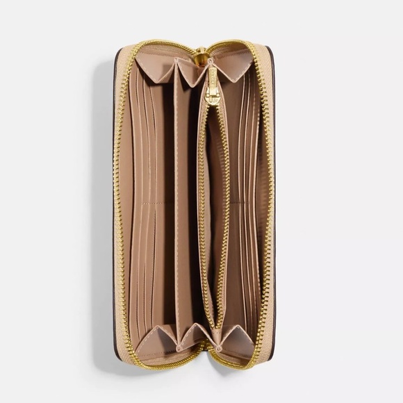 Coach Long Zip Around Wallet In Signature Canvas With Nostalgic Ditsy Print - Picture 5 of 6